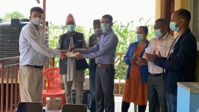 ग्लोबल आईएमई लघुवित्त चौघडा शाखाको सहयोग लिखु गाउँपालिका लाई