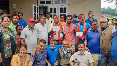 नेपाली कांग्रेस नुवाकोटको लिखु गाउपालिकाको शभापतीमा  बिनोद पाठक र पञ्चकन्यामा माधव खनाल निर्वाचित