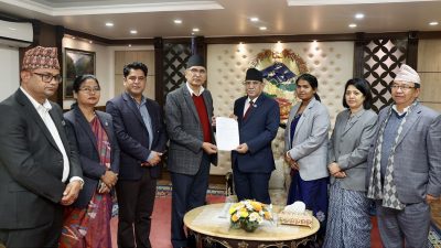 प्रधानमन्त्रीसमक्ष एमालेका मन्त्रीद्वारा राजीनामा पेस