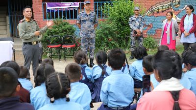 नुवाकोटको ककनीमा सशस्त्रले गराए विद्यार्थिहरुलाई बिपद् व्यवस्थापन सम्बन्धि जानकारी