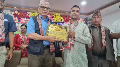 धान दिवसको अवसरमा लिखु ४ का कृषक अगस्ती सम्मानित