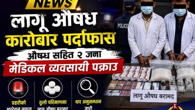 प्रतिबन्धित औषधि बिक्री प्रकरण: नुवाकोट बट्टारका दुई मेडिकल सञ्चालक प्रहरी नियन्त्रणमा